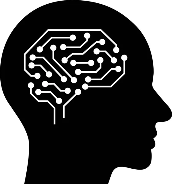 Flat Icon Human Brain Concept Mind Thinking — Stock Vector