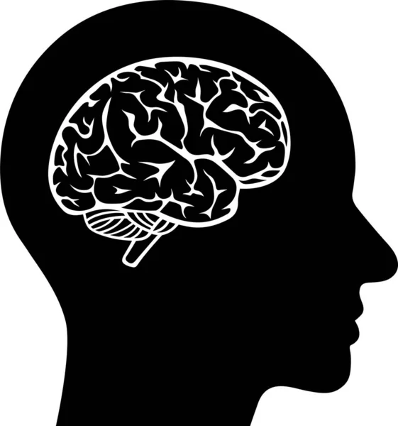Flat Icon Human Brain Concept Brainstorm — Stock Vector