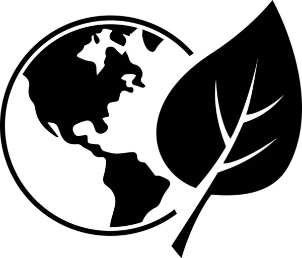 Икона Листа Планете Земля Концепция Сохранения Окружающей Среды — стоковый вектор
