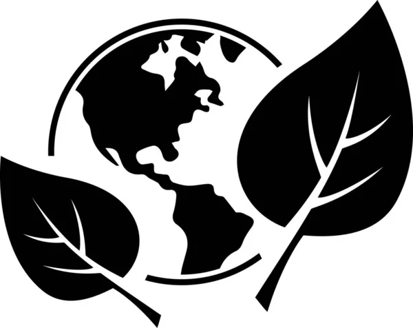 Икона Листа Глобальной Планете Земля Концепция Сохранения Окружающей Среды — стоковый вектор
