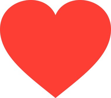 Kırmızı kalp ikonu bir aşk konsepti, düz tasarım