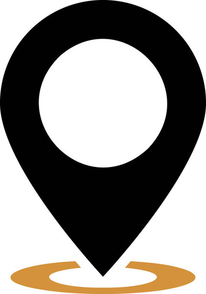 Flat icon of location pin as place position concept