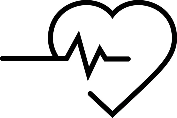 Linear Style Heart Icon Concept Heartbeat Heart Pulse — Stock Vector