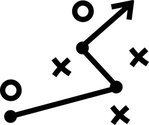 戦略と戦術の概念としての方向矢印のアイコン — ストックベクタ