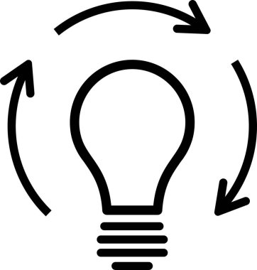 Bir fikir oluşturma veya başlangıç konsepti olarak bir ampulün simgesi