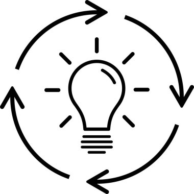 Yeni bir başlangıç konsepti olarak ampul fikir oluşturma simgesi