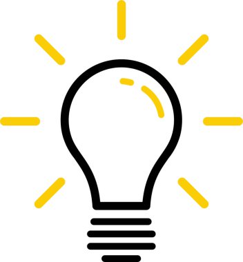 Yenilik veya başlangıç konsepti olarak doğrusal lamba simgesi