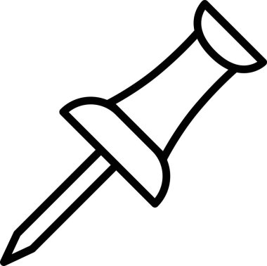 Doğrusal iğne simgesine bas. Düzenlenebilir vektör EPS10 vuruşu