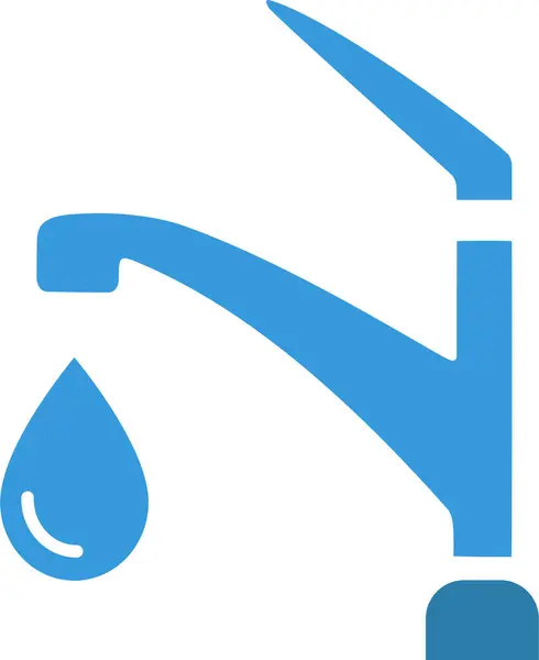 Vector Icon Water Faucet Falling Drop Water — Stock Vector