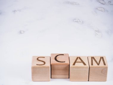 Tahta bloklar üzerine SCAM metni veri çalma kavramı olarak