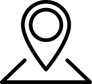 Line icon of pin as a concept of location marking clipart