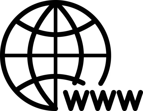 Γραμμή Μετάβαση Στο Εικονίδιο Web Σύμβολο Www Κείμενο — Διανυσματικό Αρχείο