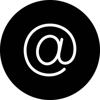 Posta konsepti olarak adres sembolünün düz simgesi