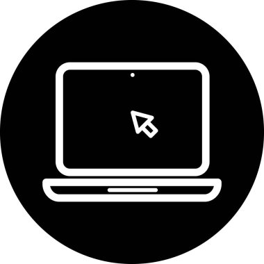 Web tasarımı veya site arayüzü için düz dizüstü bilgisayar simgesi
