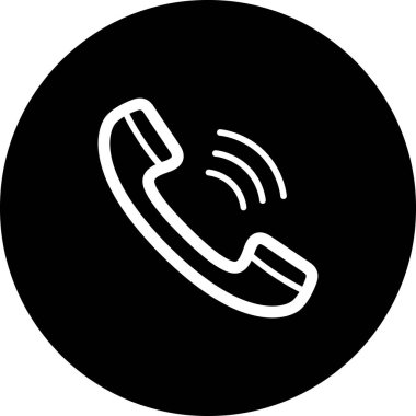 İletişim konsepti olarak düz telefon simgesi ya da çağrı simgesi