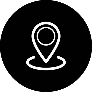 Harita iğne noktasının düz simgesi bir navigasyon kavramı olarak