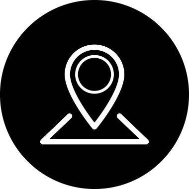 Harita iğne noktasının düz simgesi konum işaretleme kavramı