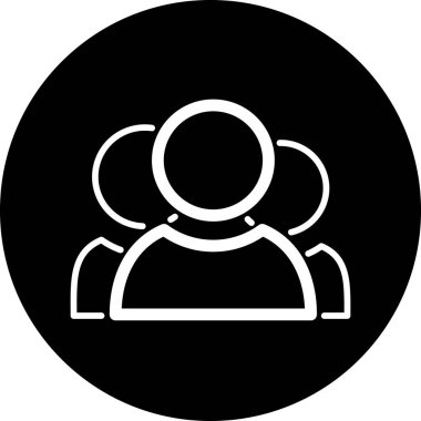 Müşteri veya kullanıcı konsepti olarak insan grubunun düz simgesi