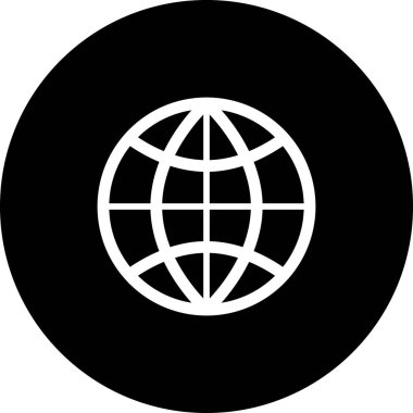 Düz Web simgesine dünya sembolü olarak git