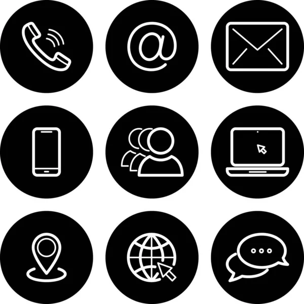 Telefon, E- posta, Cep Telefonu 'nun Düz Simgeleri Web Tasarımı İçin Web, Sosyal, Pin ve Yorumuna Git