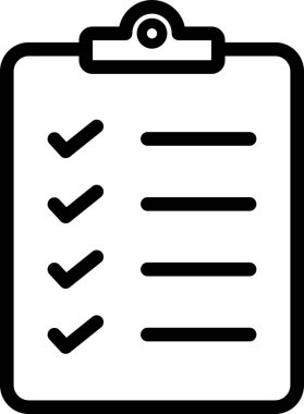 Sıralama veya servis biçimi konsepti sembolü olarak kontrol listesi satırı simgesi