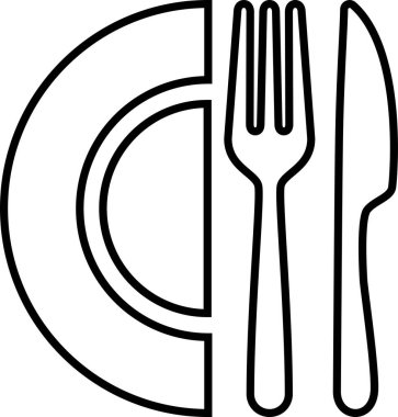 Restoran konsepti olarak çatal bıçak ikonu ya da iş yemeği için kafe sembolü