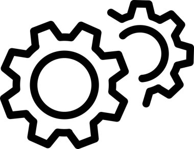 Motor veya mekanik olarak çizgi çarkı simgesi