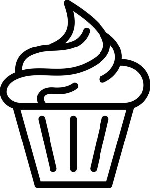 Lokanta tabelası olarak Cupcake hattı simgesi