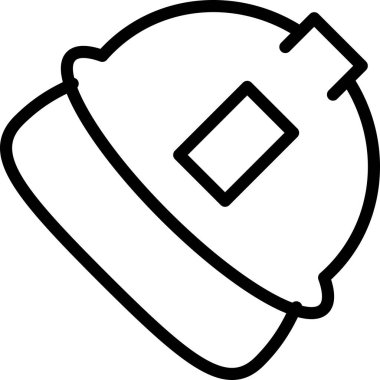 Dizaynınız için düzenlenebilir bir tasarım olarak doğrusal inşaat kaskı simgesi