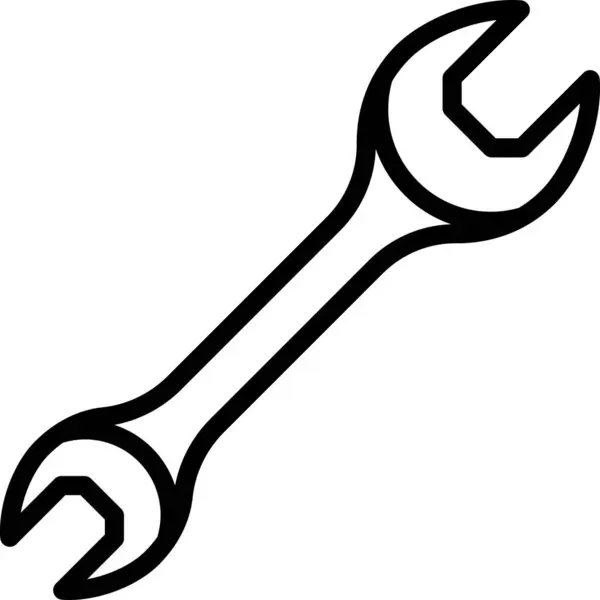 Linear Icon Wrench Your Design — Stock Vector