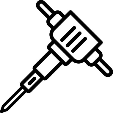 Dizaynınız için düzenlenebilir bir taslak olarak doğrusal kaya matkabı simgesi