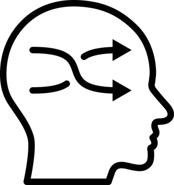 İnsan kafasında esnekliğin çizgi simgesi 