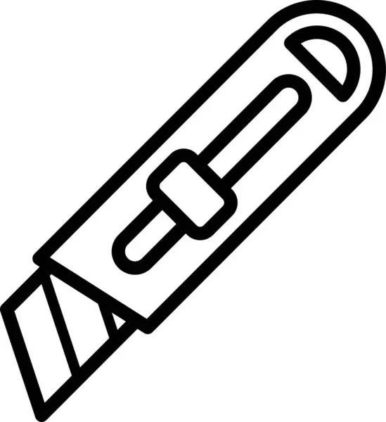 Иконка Линейного Ножа Виде Контура Вашего Дизайна — стоковый вектор