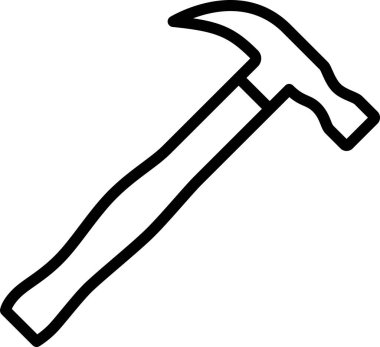 Marangoz çekiç simgesi web tasarımı için doğrusal bir semboldür