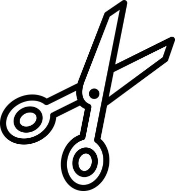 Web tasarımı için düzenlenebilir bir taslak olarak doğrusal makas simgesi