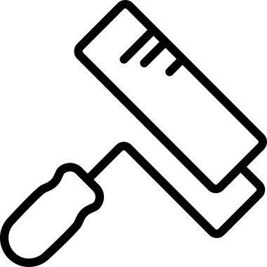 Boya silindirinin doğrusal simgesi, web tasarımı için düzenlenebilir özet