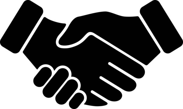 The icon of handshake as  trust and partnership, flat design