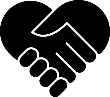 Kalp şeklinde düz bir tokalaşma simgesi