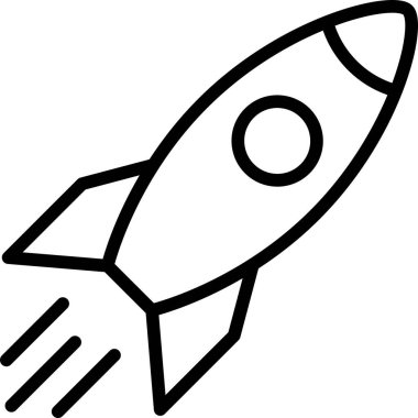 Bir iş fikri veya modern girişimin konsept sembolü olarak satır roket simgesi