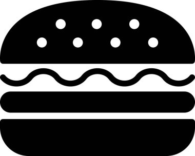 Hamburgerin düz bir simgesi.