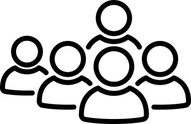 İnsanların sosyal grup veya nüfus simgesi olarak çizgi simgesi