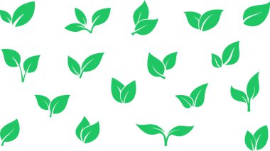 Çevre koruma ilkesinin sembolü olarak yaprak simgeleri kümesi