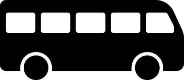 Seyahat sembolü olarak düz bus simgesi