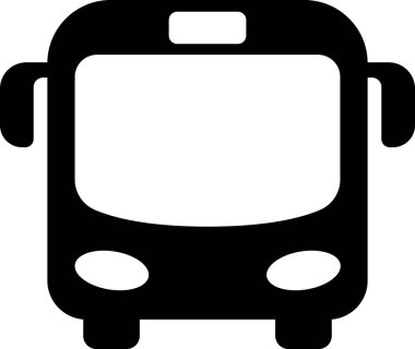 Seyahat ve turizmin sembolü olarak düz otobüs simgesi