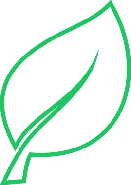 Çevresel sorumluluk kavramı olarak doğrusal yaprak simgesi