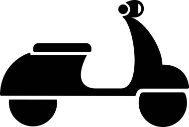 Düz scooter ya da moped simgesi, yoğunluk taşımacılığının web sayfası tasarımı için imza olarak
