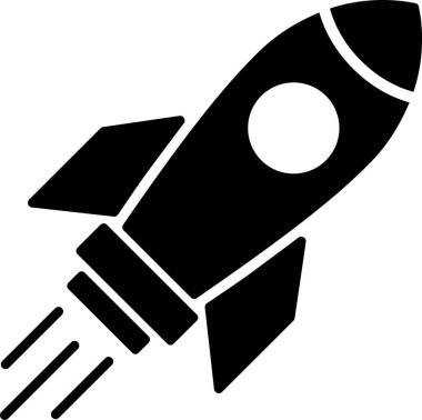 Yaratıcı bir fikir olarak düz roket simgesi ya da yeni iş stratejisi başlat