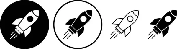 Rakéta Ikonok Gyűjteménye Startup Indítási Koncepció Szimbólumaként — Stock Vector