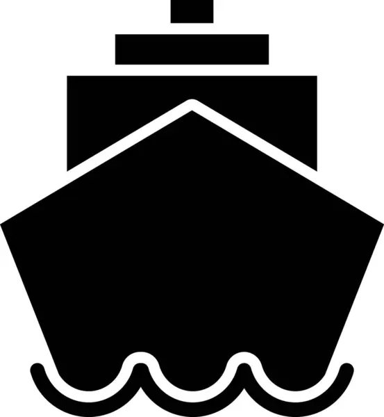 Flachschiff Symbol Als Zeichen Für Webseiten Design Von Schiffsreisen — Stockvektor