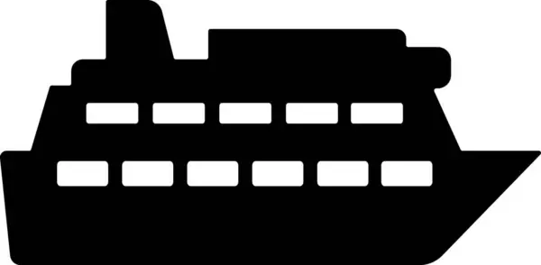 Επίπεδο Εικονίδιο Πλοίου Σημάδι Για Σχεδιασμό Ιστοσελίδας Της Ναυτιλίας Κρουαζιέρας — Διανυσματικό Αρχείο